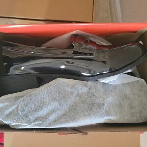 Black shiny loafers size 11